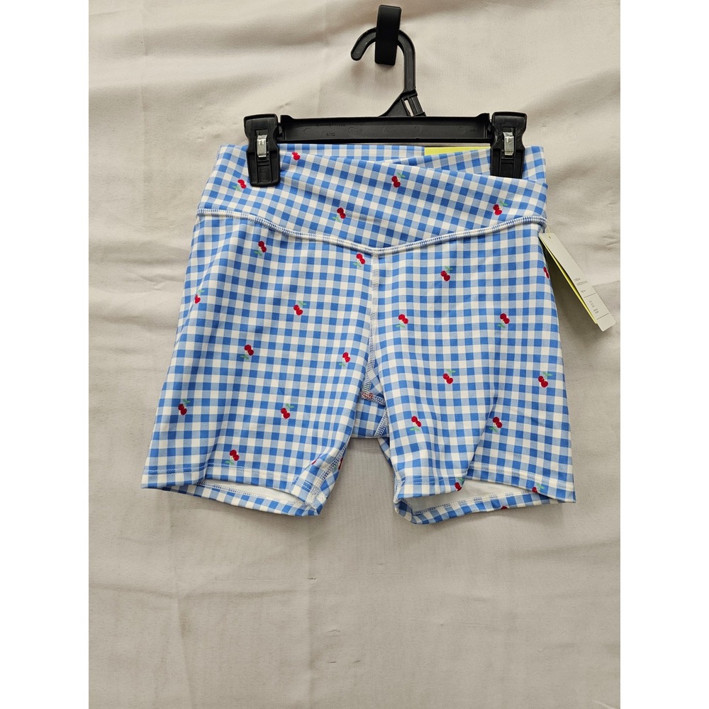 All in Motion Girls Crossover Waistband Shorts Blue Polyester Blend Size Large
